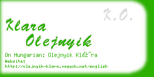 klara olejnyik business card